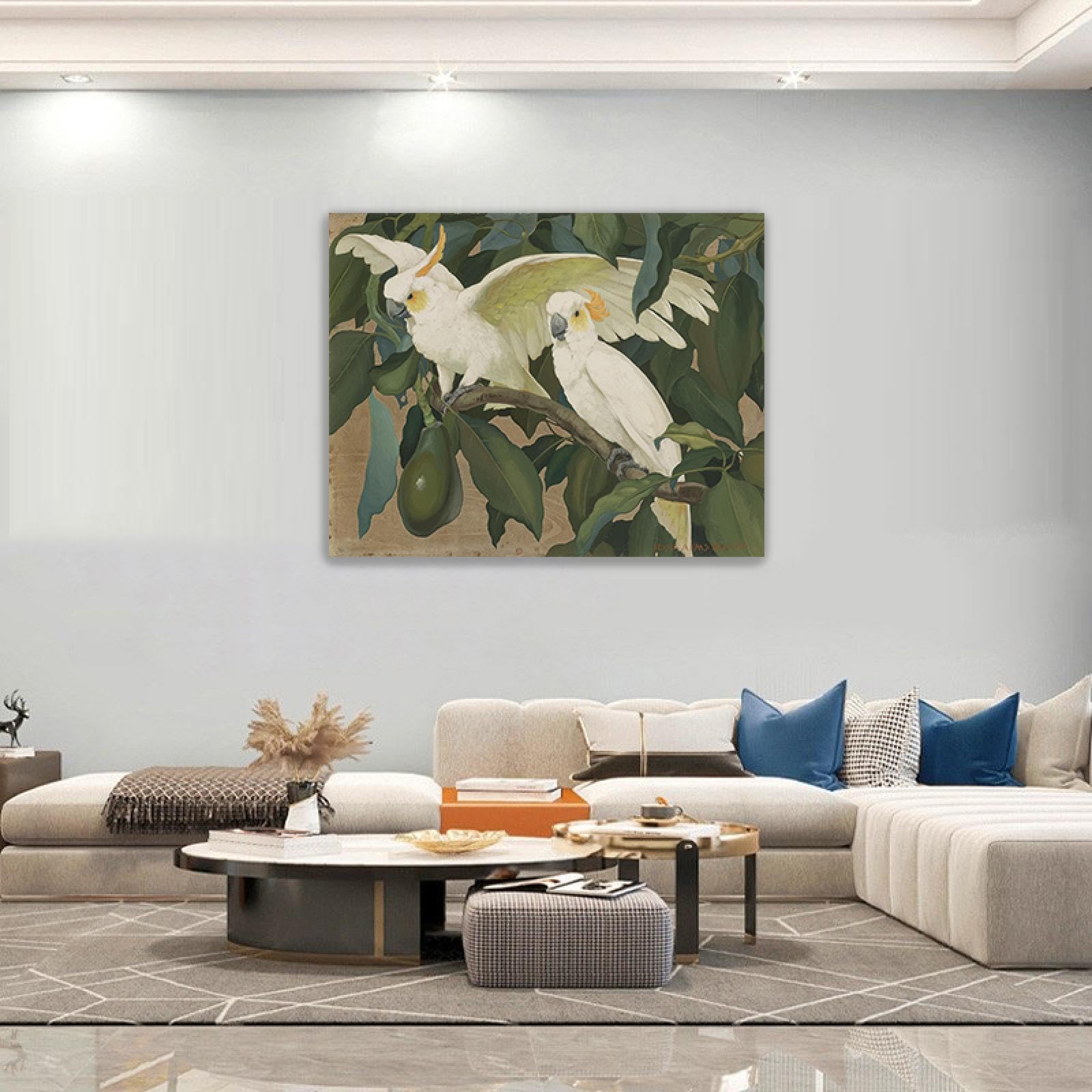 Amazon.com: Animal Painting on Canvas wall art - 'White Cockatoos